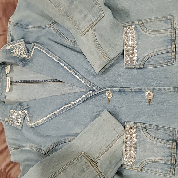 Jeanology Collection Jacket W Rhinestones - Picture 8 of 8